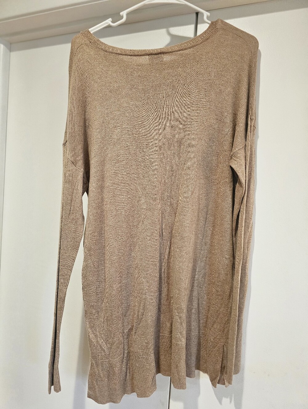 A New Day Knit Ribbed Long Sleeve Cozy Blend Sweater XL Neutral Tan/Brown EUC